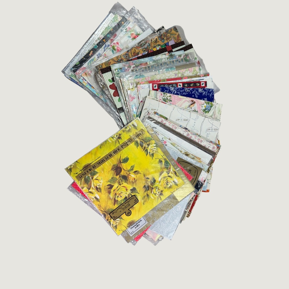 VTG Gift Wrap Collection 50s-90s Estate Lot Paper Ephemera Wrapping Paper 100+